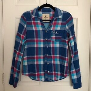 Hollister Blue Plaid Shirt